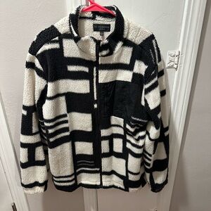 No Boundaries Black and White Fleece Jacket